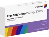 Mepha Irfen Dolo 200 mg / 500 mg - 20 comprimés