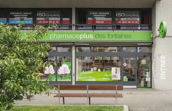Votre pharmacieplus des fontaines à Carouge, pharmacie de proximité ouverte pour des conseils médicaux et de santé